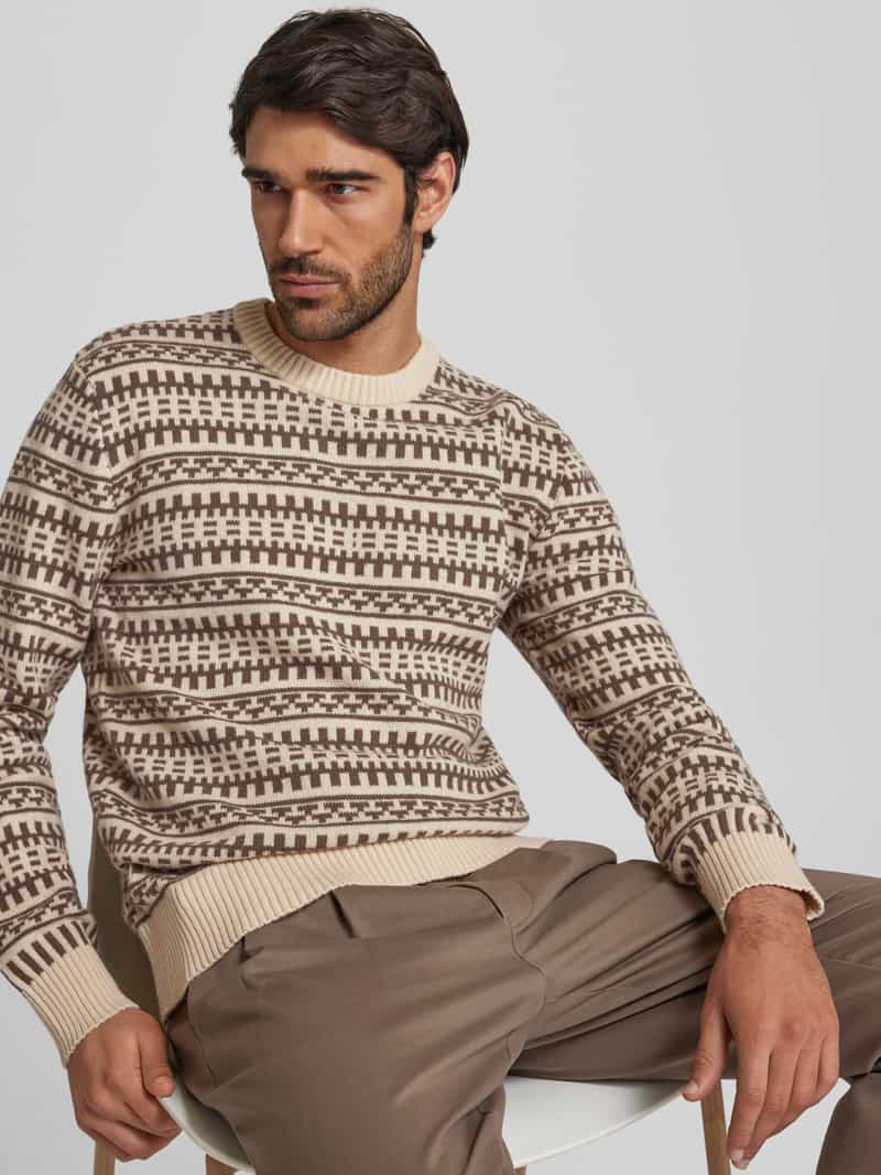 Selected Homme Gebreide pullover met ribboorden model 'FARFLY'