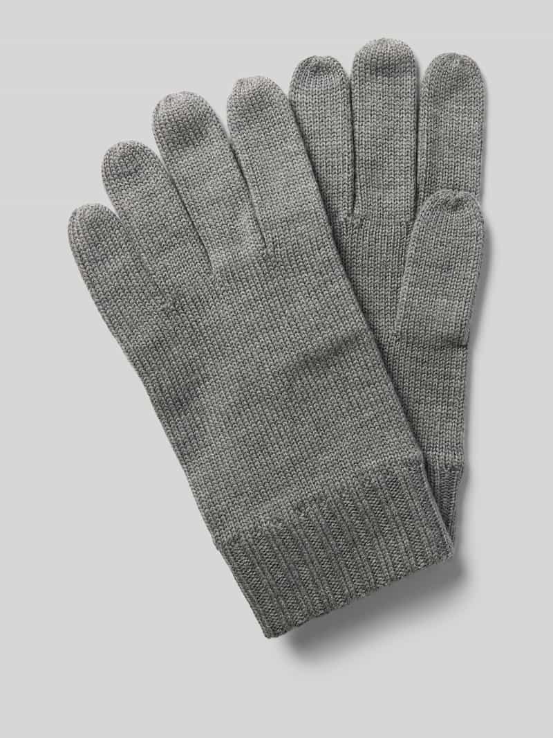 Handschoenen van wol met labelstitching