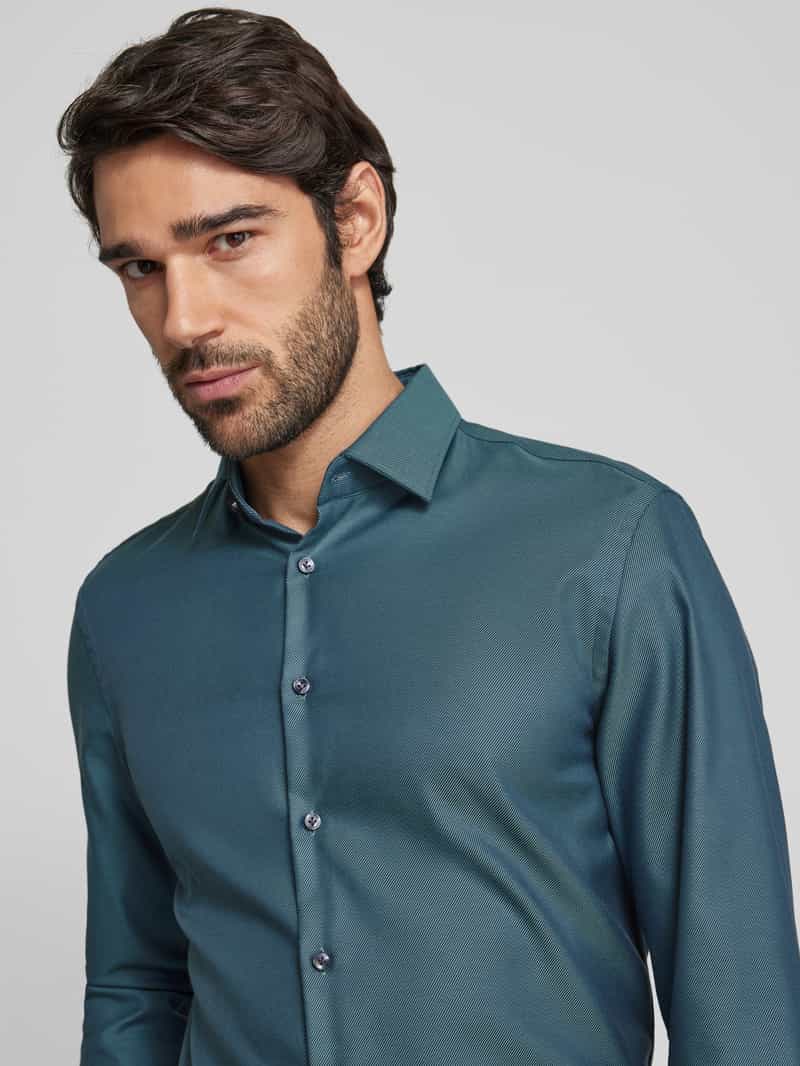 Jake*s Slim fit zakelijk overhemd met kentkraag