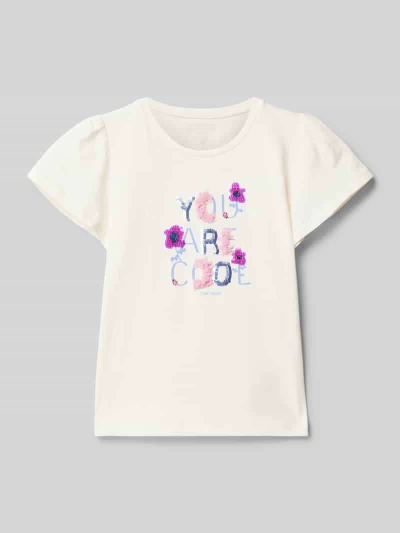 Tom Tailor Regular fit T-shirt van puur katoen met interactief design