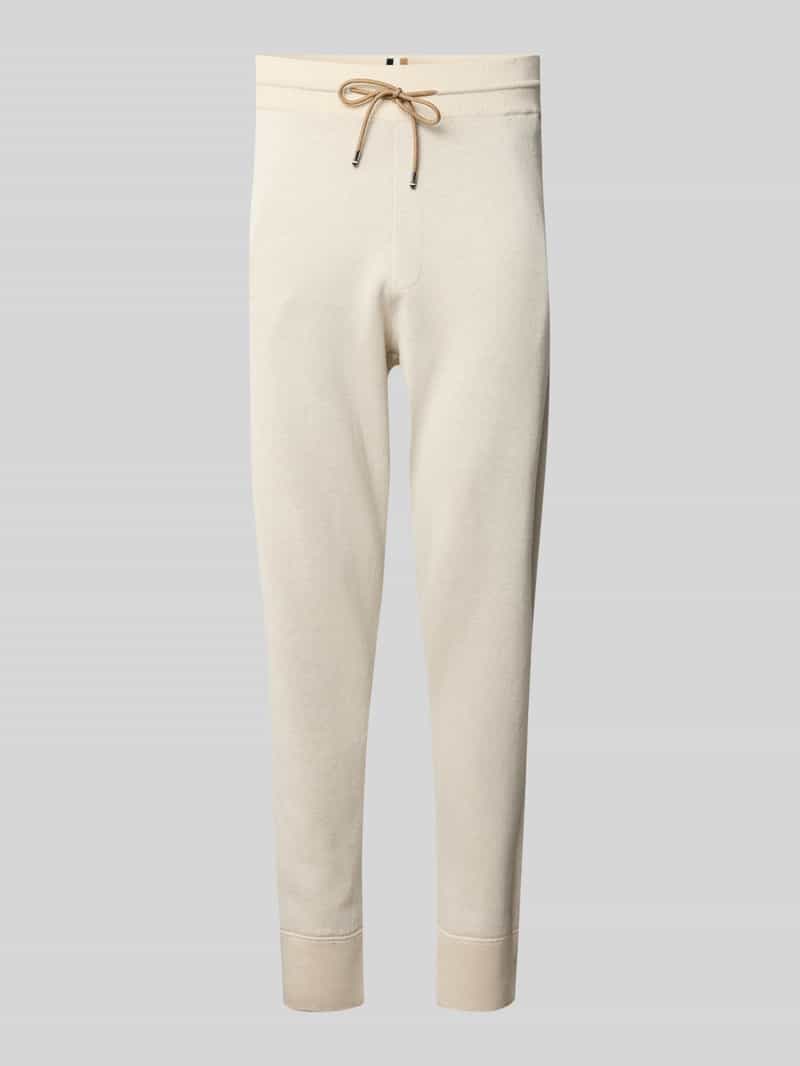 Boss Regular fit sweatpants van een mix van katoen en scheerwol model 'IDRICO'
