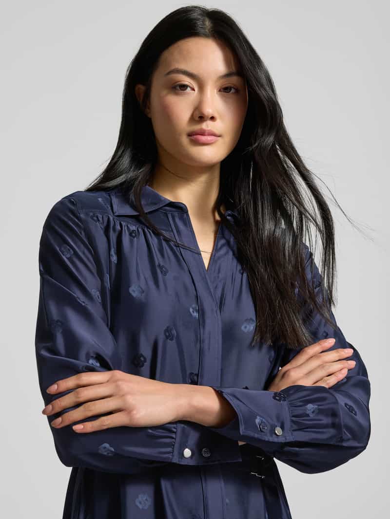 Boss Midi-jurk met tailleriem model 'Dieshina'