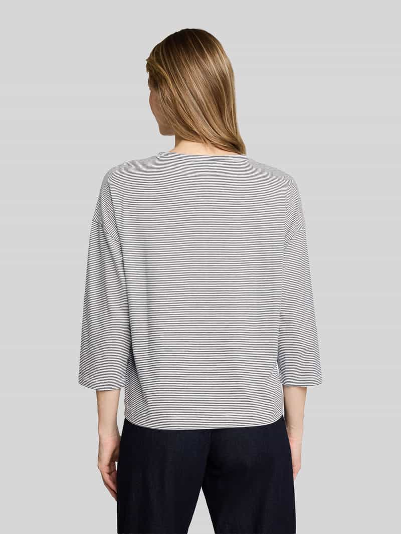 Tom Tailor 3 4-shirt van puur katoen met afgeronde zoom