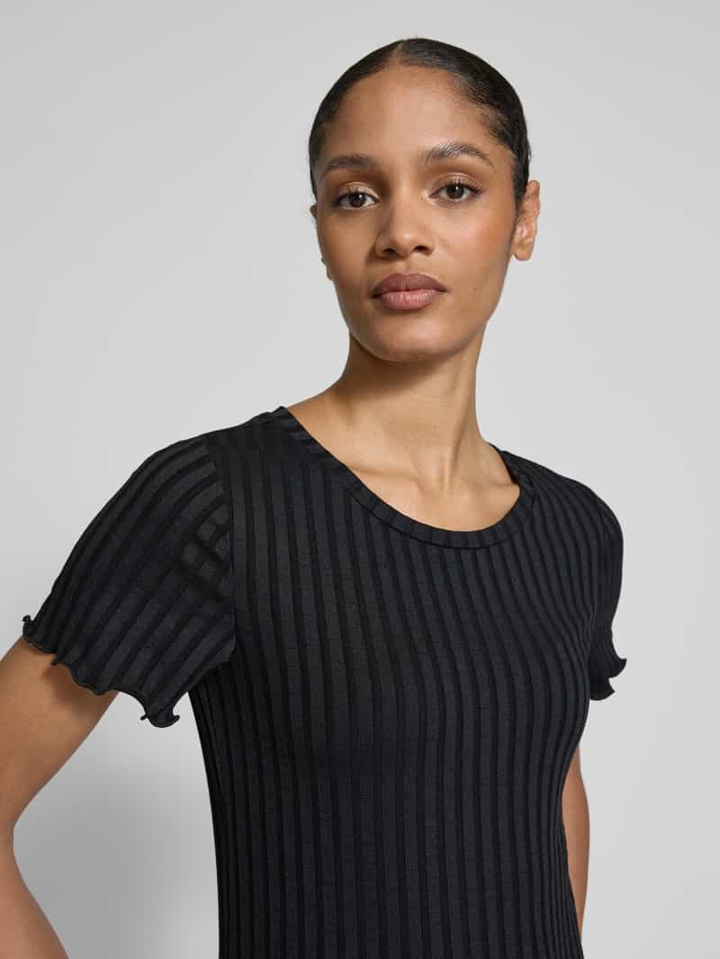 Rich & Royal T-shirt met geribde ronde hals