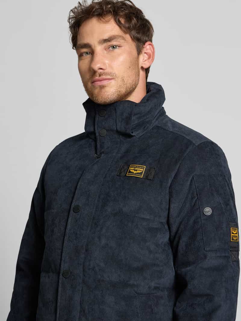 PME Legend Gewatteerd jack van corduroy met labeldetail