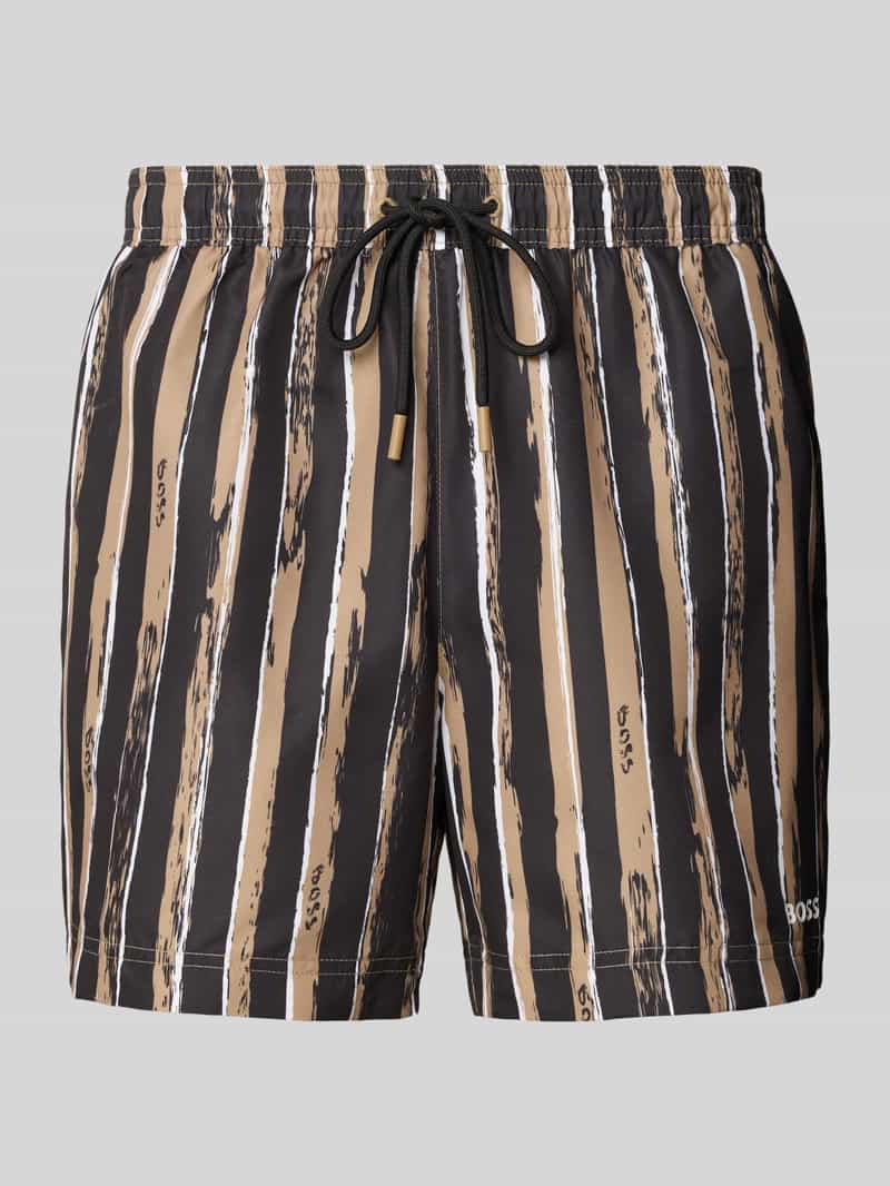 Boss Regular fit zwembroek met mesh-inzet
