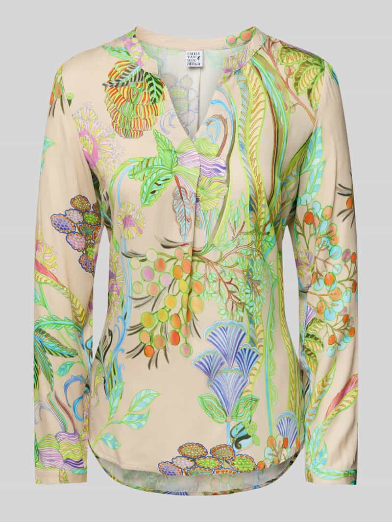 Emily Van den Bergh Slim fit blouse met tuniekkraag