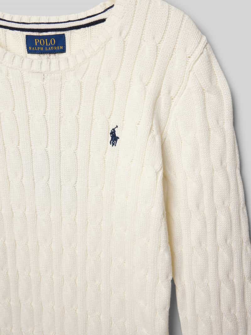 Polo Ralph Lauren Kids Gebreide pullover met kabelpatroon en labelstitching
