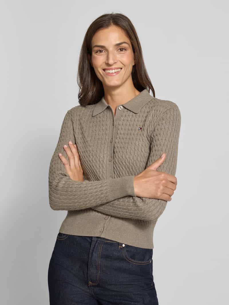 Tommy Hilfiger Regular fit gebreid jack van katoenmix