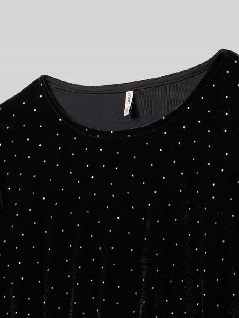 Only Getailleerde jurk met lange mouwen en siersteentjes model 'VELLA'