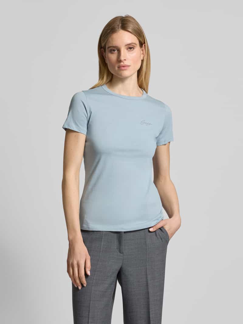 T-shirt z detalem z logo model ‘Elogo’