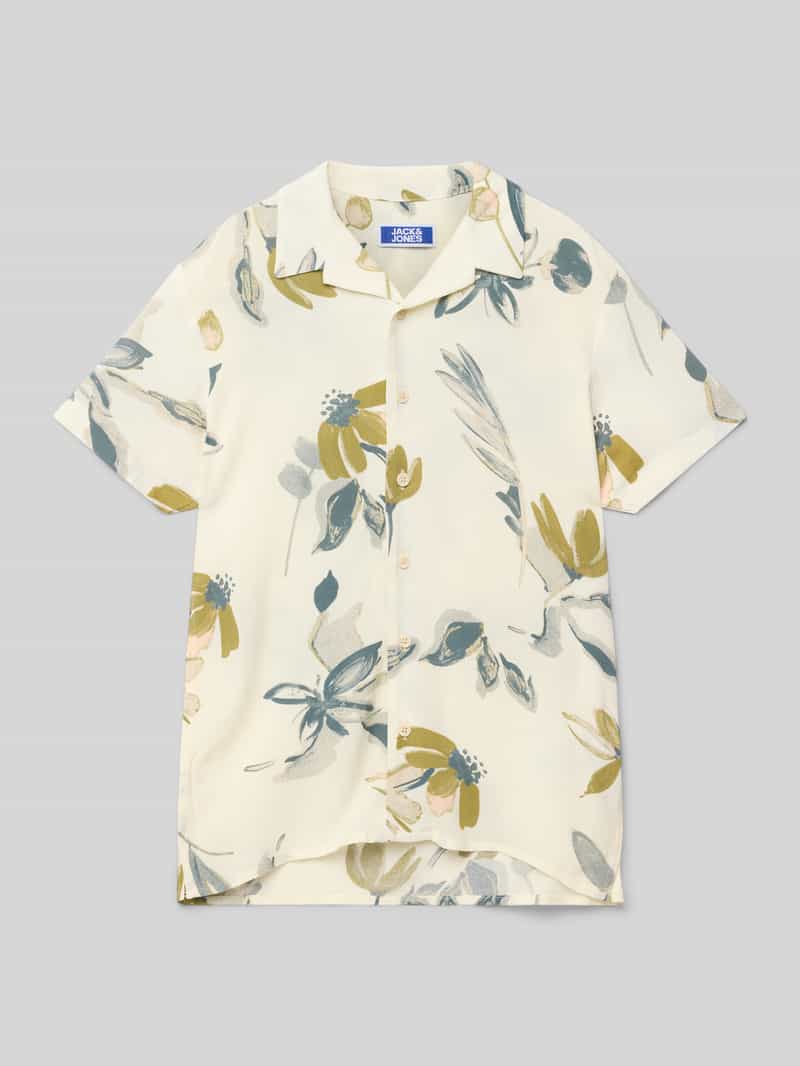 jack & jones Regular fit overhemd van viscose met resortkraag model 'LUKE'