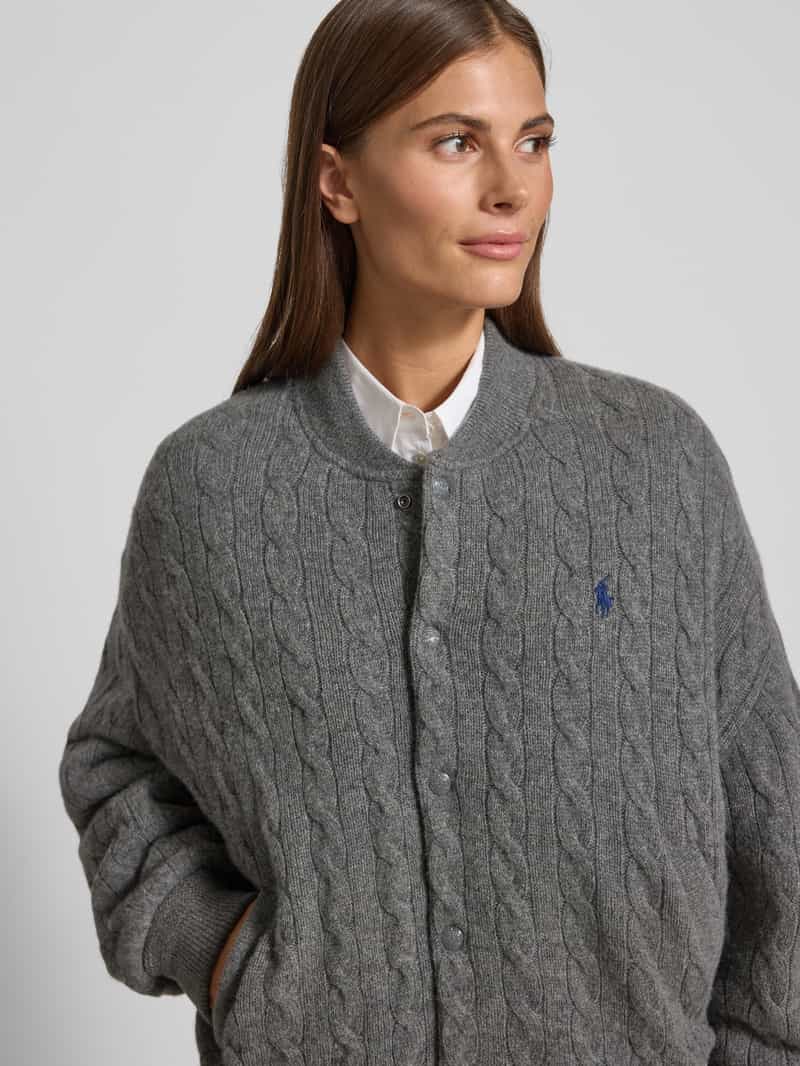 Polo Ralph Lauren Regular fit bomberjack met kasjmier in gebreide look