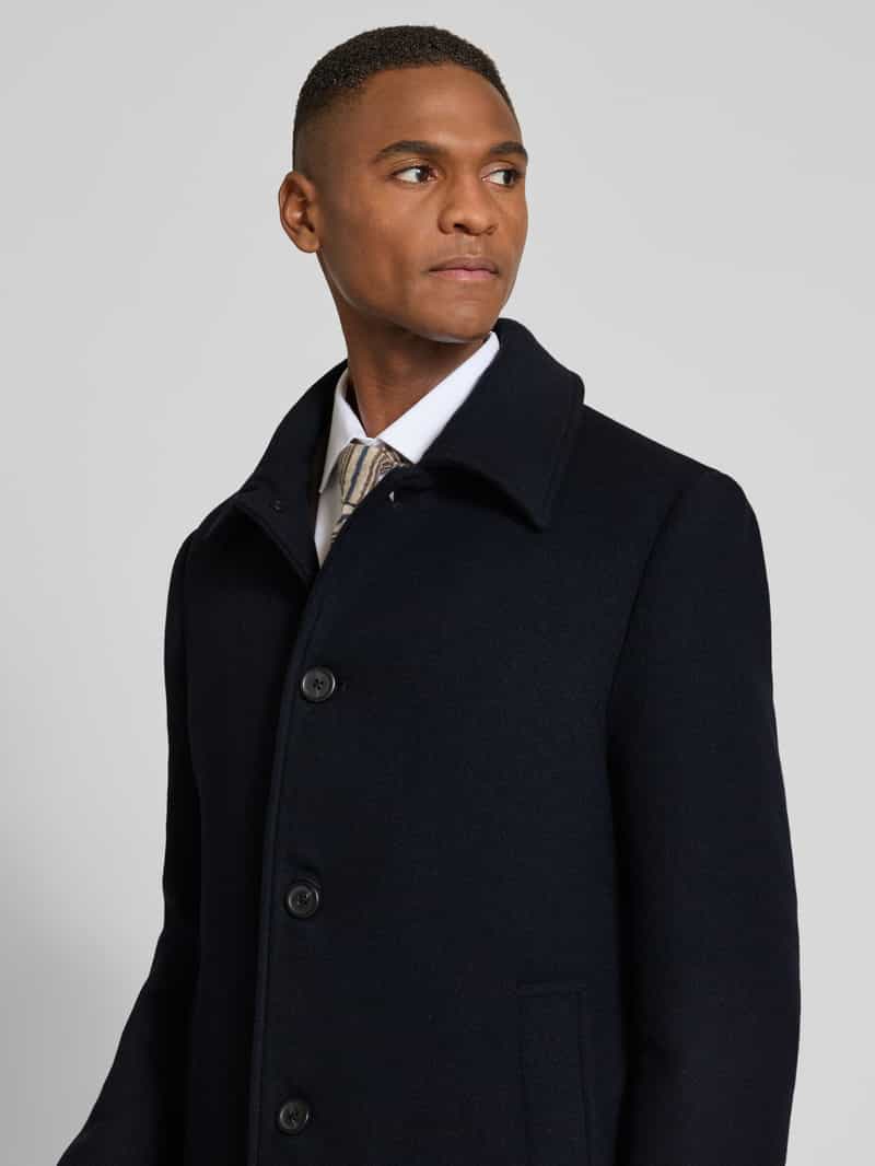 Selected Homme Regular fit lange wollen jas met platte kraag model 'ARCHIVE'