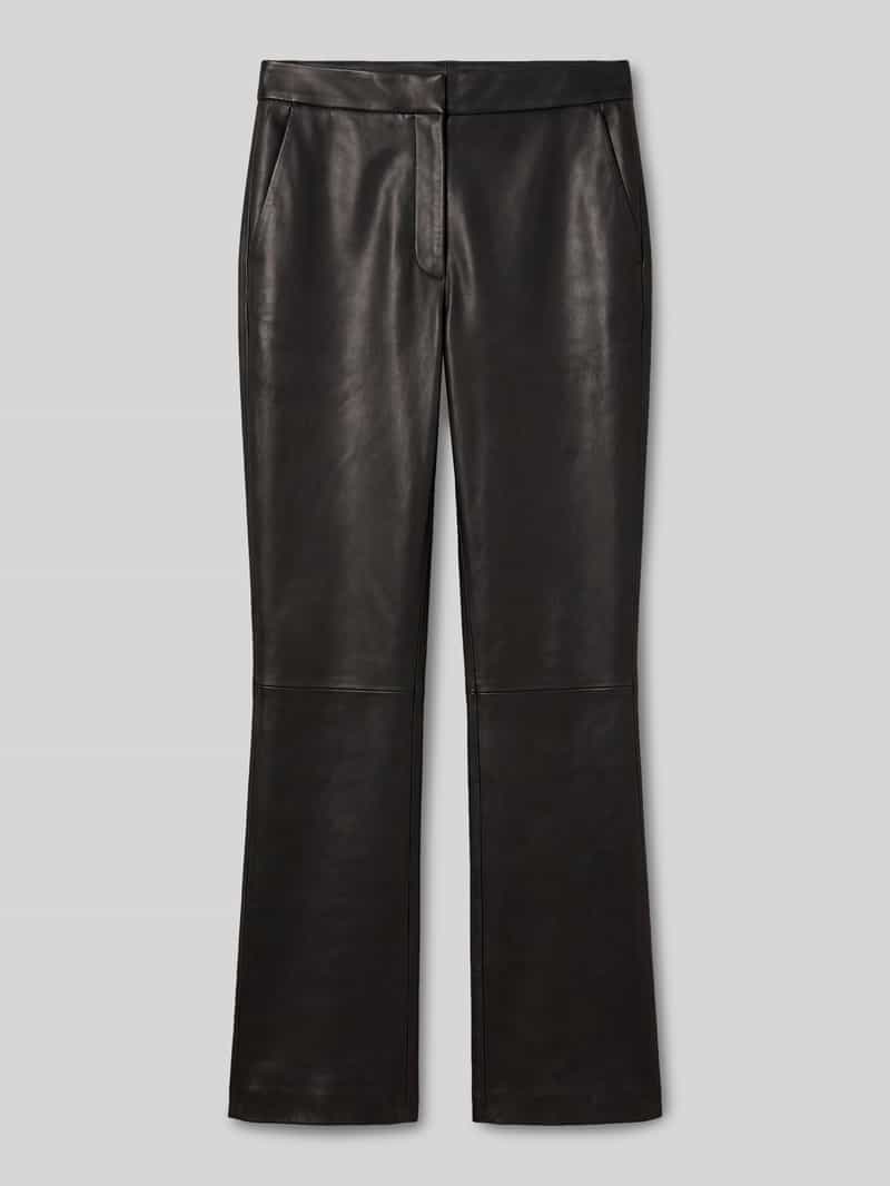 Kunstleren broek met zijwaartse steekzakken