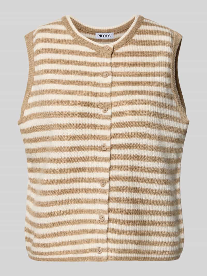 regular fit gebreide bodywarmer met wol-aandeel model 'MALOU'