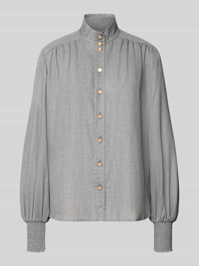 relaxed fit overhemdblouse van viscosemix model 'DUNIA'