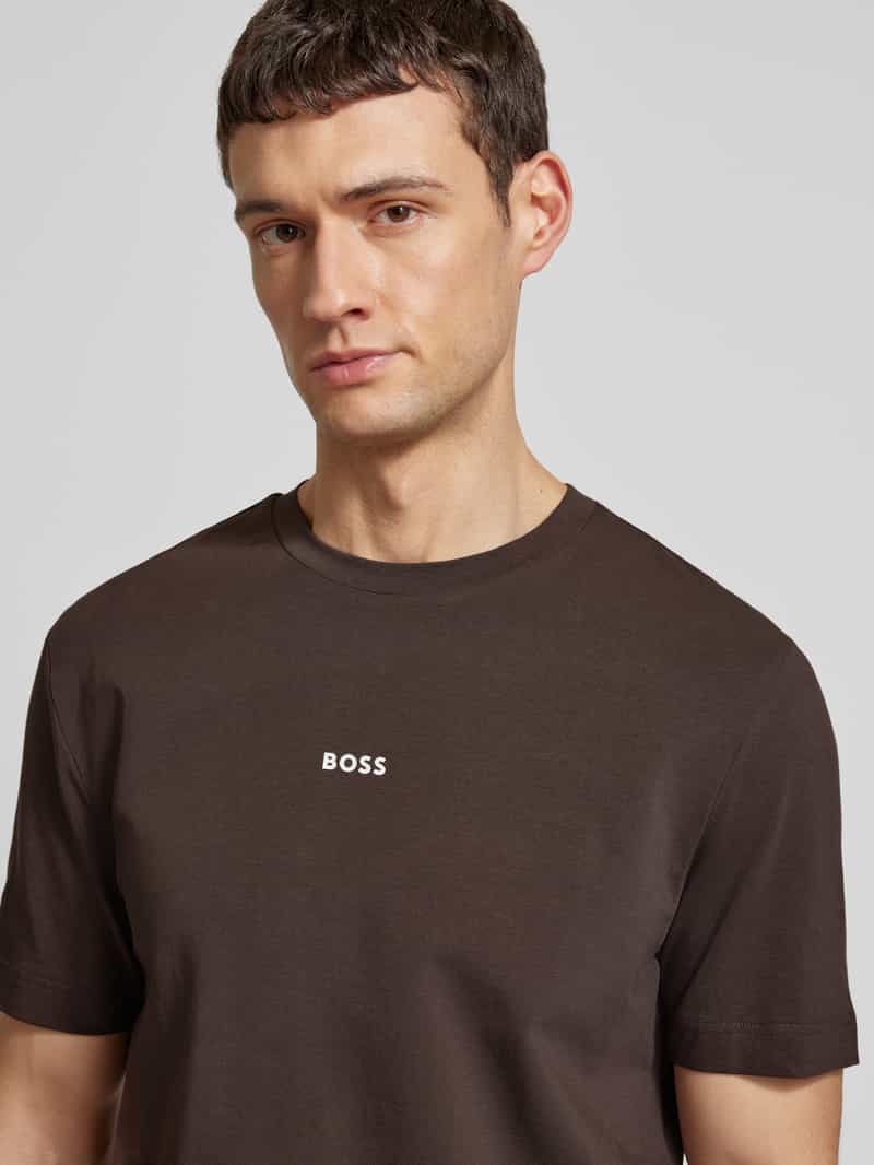 Boss Orange T-shirt met labelprint model 'TCHUP'