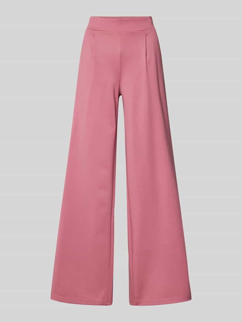 Ichi Wide leg stoffen broek met bandplooien model 'KATE'
