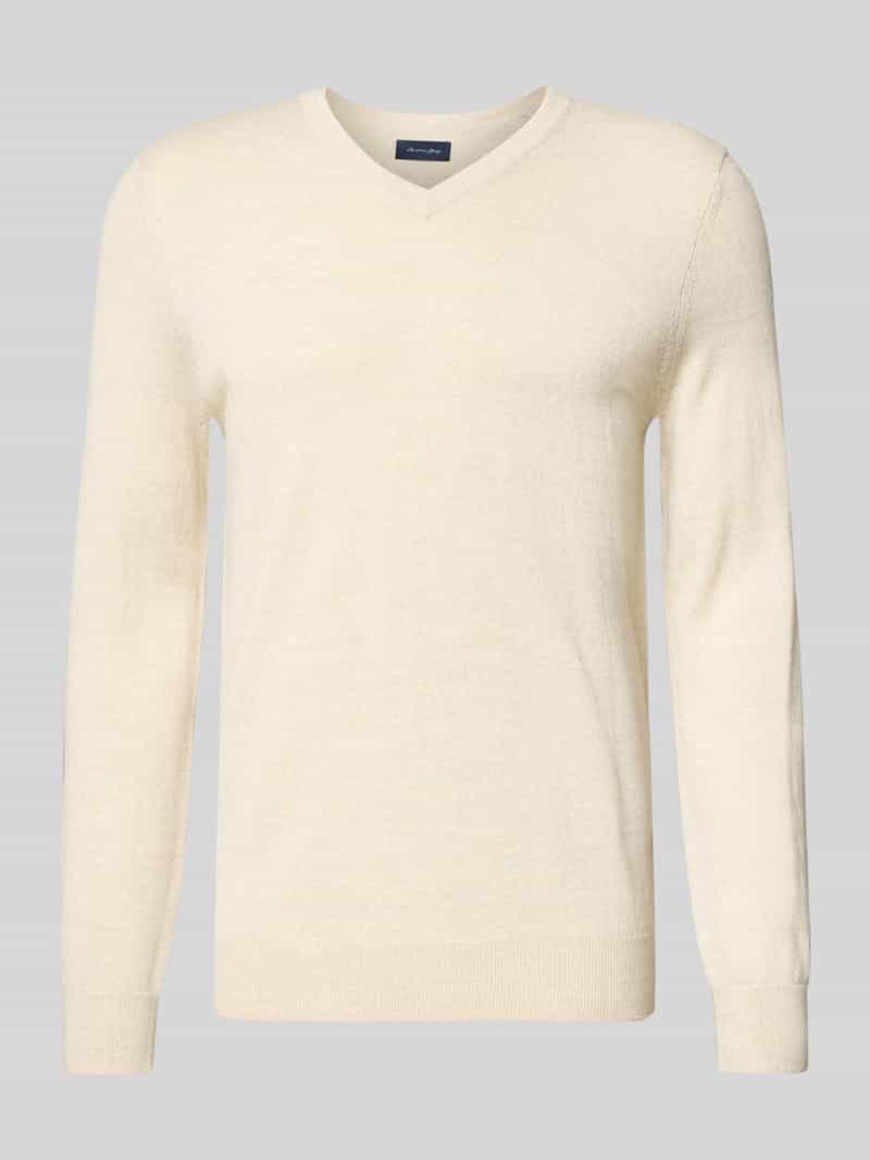 Gebreide pullover van wolmix met V-hals