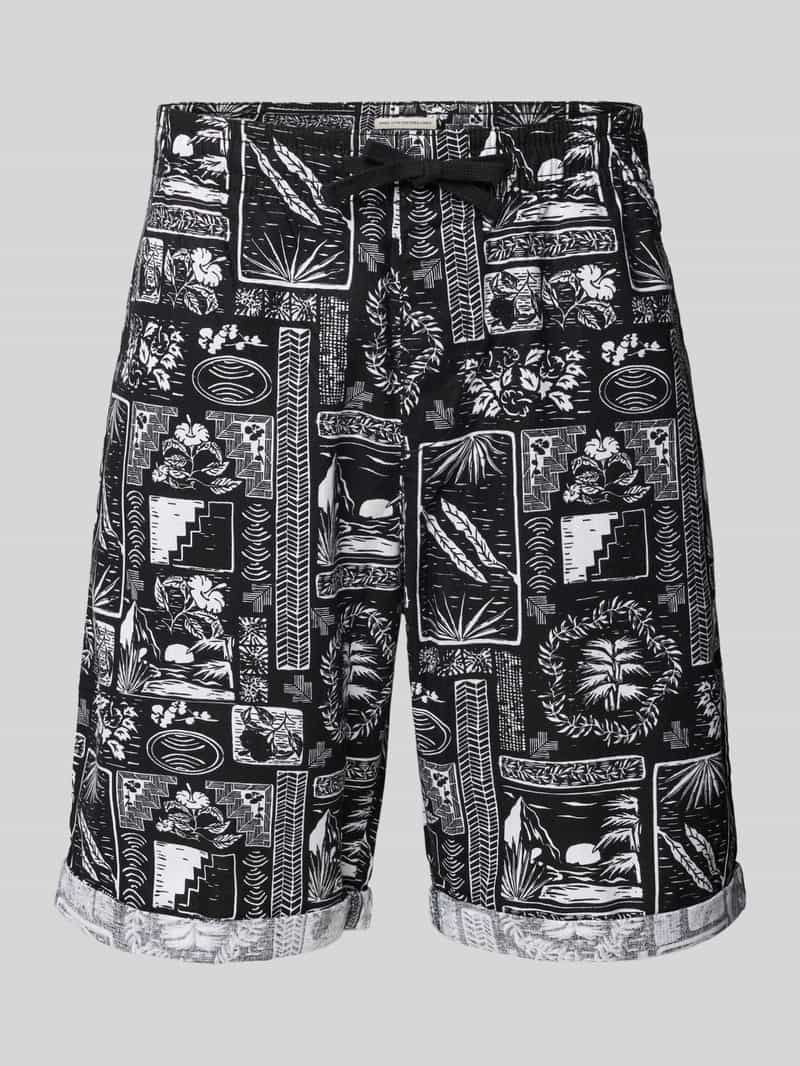 Tom Tailor Denim Relaxed fit bermuda van een mix van linnen en katoen