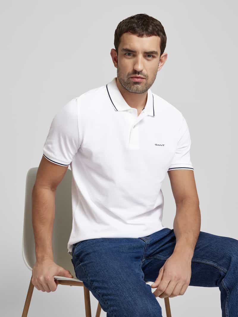 Gant Poloshirt met labelstitching model 'TIPPING'