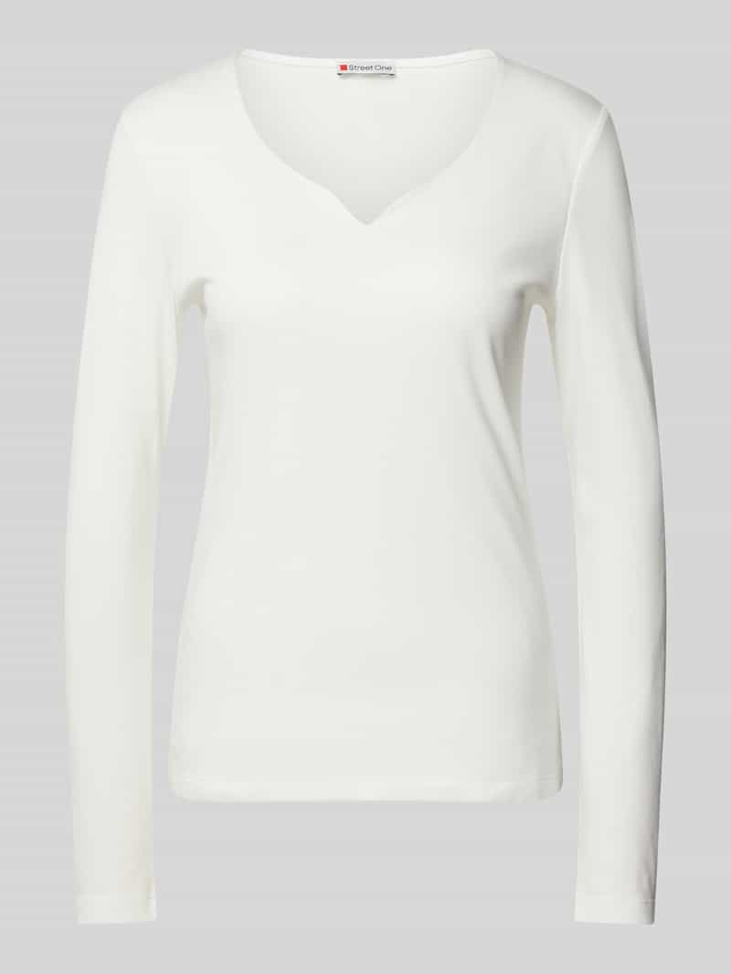 Street One Shirt met lange mouwen en V-hals