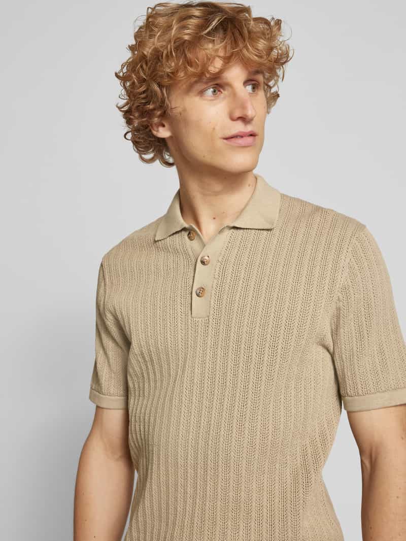 Only & Sons Regular fit poloshirt met broderie anglaise model 'MOON'