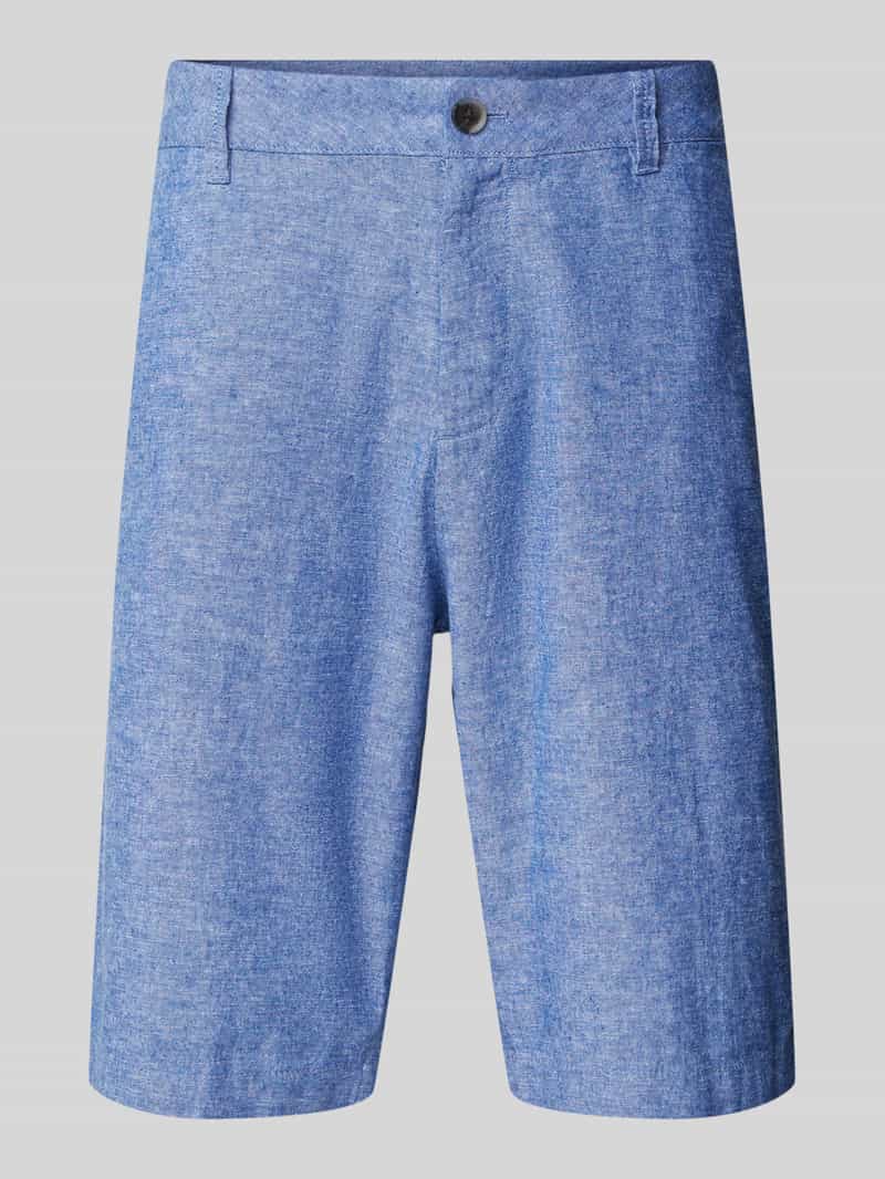 Tom Tailor Denim Relaxed fit korte chino van een mix van linnen en katoen