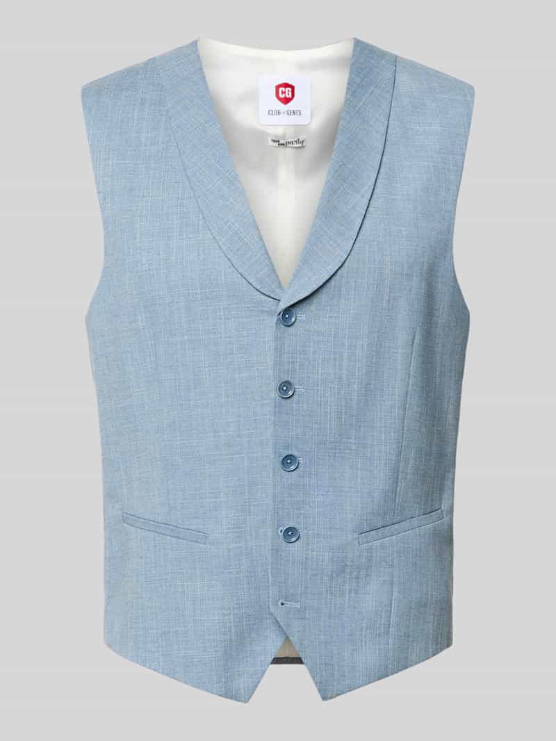 CG – CLUB of GENTS Regular Fit Weste mit Schurwoll- und Leinen-Anteil Modell 'Paddy' in Hellblau, Größe 56 211479956