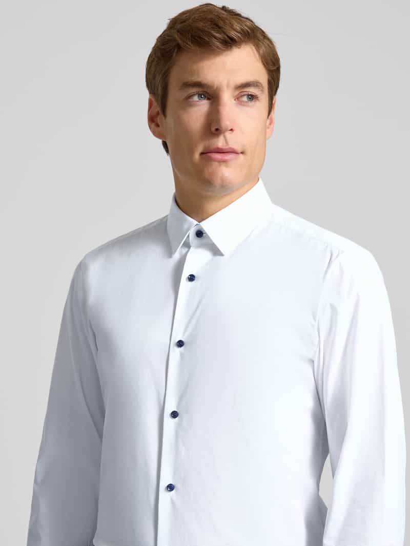 Boss Slim fit zakelijk overhemd van katoenmix model 'HANK'
