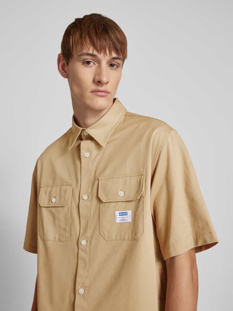 Hugo Blue Vrijetijdsoverhemd met borstzak model 'Ekyno'