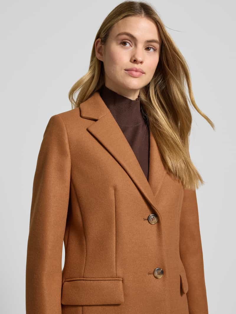 Christian Berg Woman Selection Lange jas met reverskraag en klepzakken