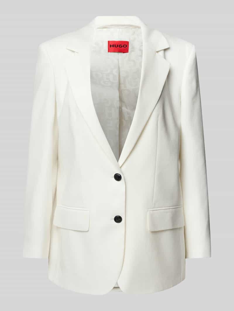 HUGO Linnen blazer met reverskraag model 'Anetali'