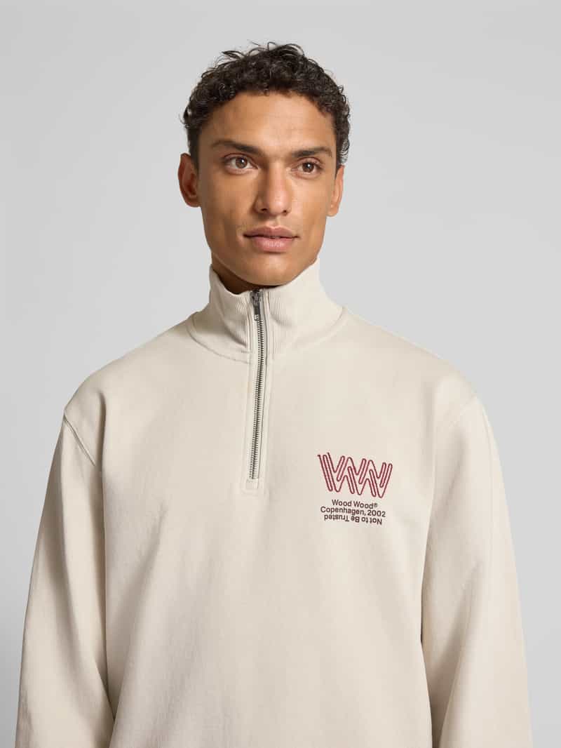 Wood Sweatshirt met opstaande kraag en ritssluiting model 'Jack'