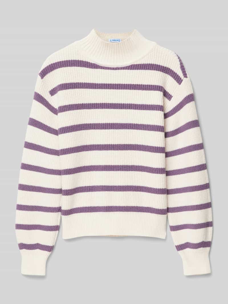 s.Oliver RED LABEL Loose fit gestreepte gebreide pullover van viscosemix