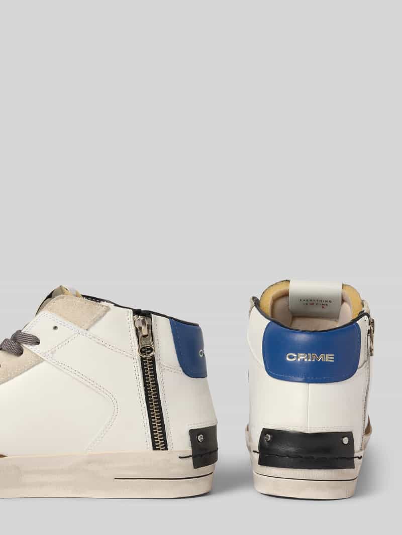 Crime London Hoge sneakers van leer met vetersluiting