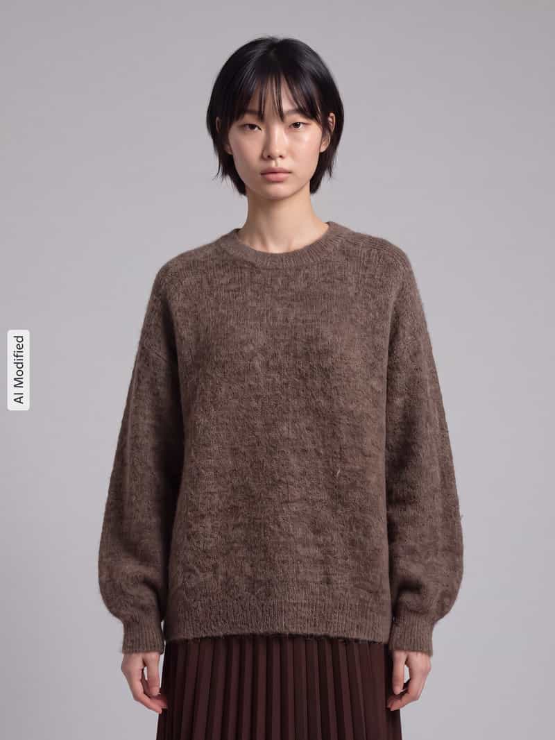 Selected relaxed fit pullover van wolmix model 'LULU'