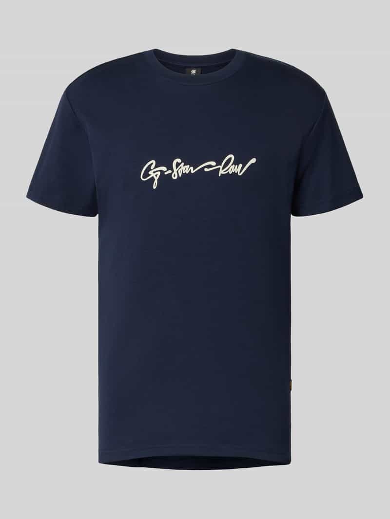 G-Star Raw T-shirt met labelprint en ronde hals