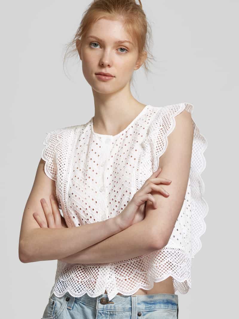 Pieces Blousetop met gehaakt kant model 'KARISMA'