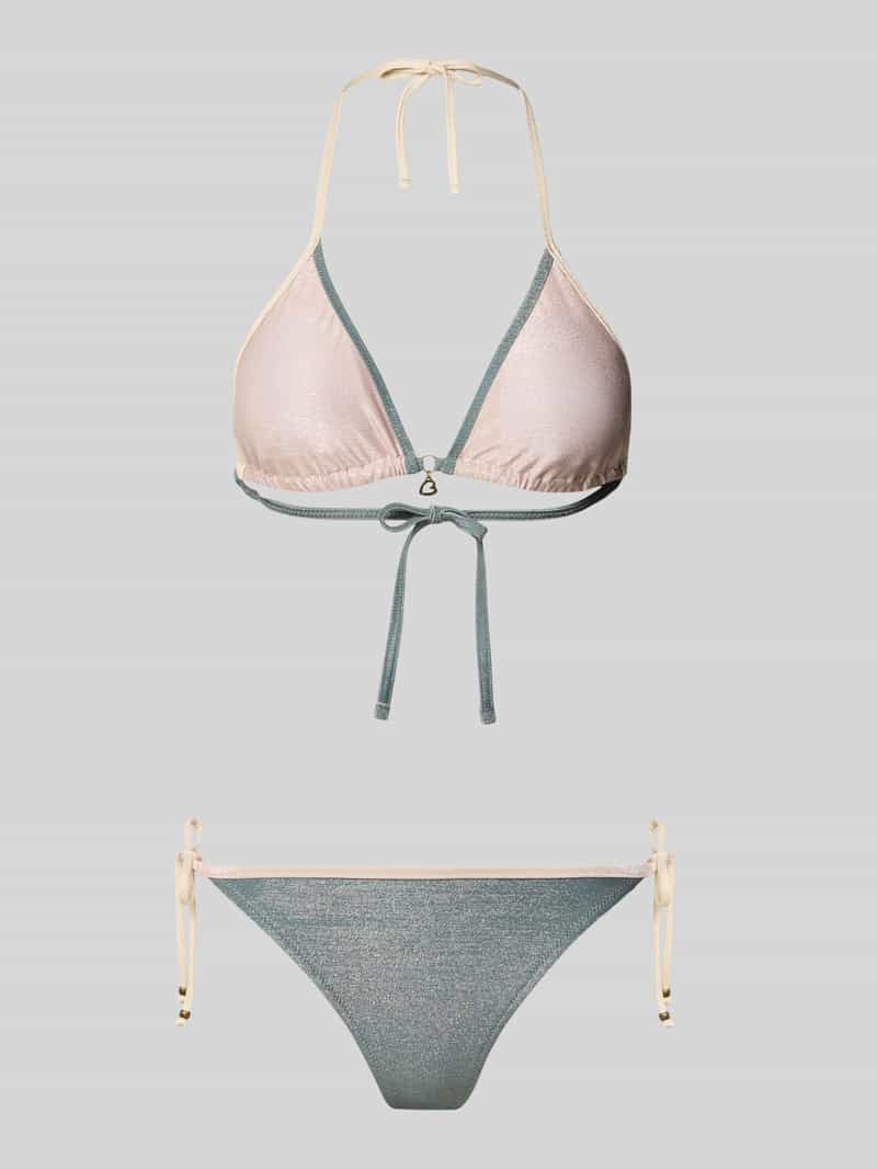Bikini met gewatteerde cups en zijvetering