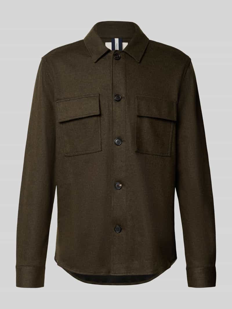 Profuomo Overshirt Button Peached Donkergroen - Maat L - Heren