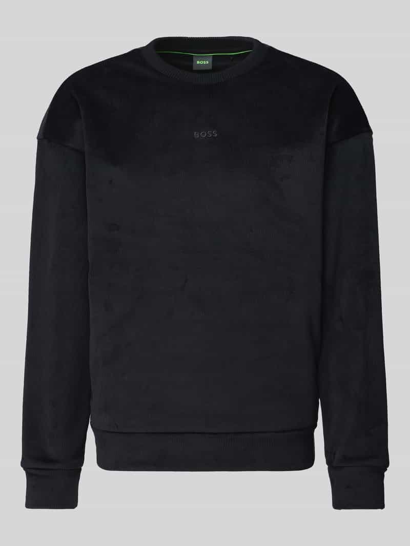 BOSS Green Sweatshirt met fluweelachtig oppervlak