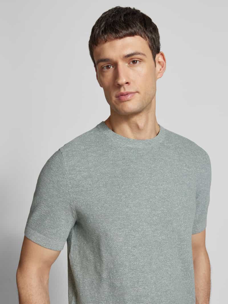 Profuomo T-shirt met ribboorden