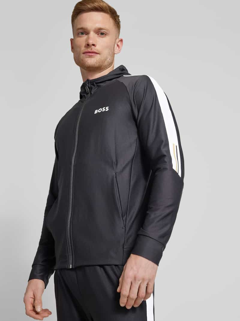 BOSS Green Sweatjack met opstaande kraag model 'Sicon'