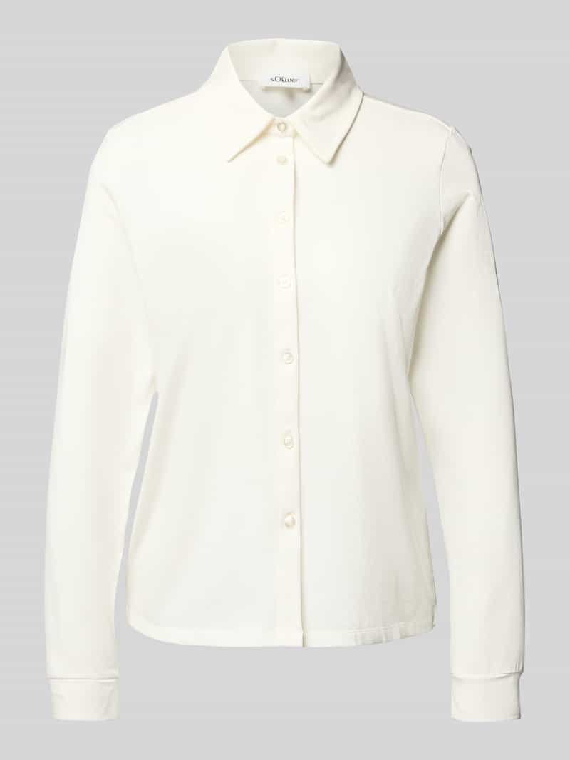 s.Oliver RED LABEL Regular fit overhemdblouse van katoenmix