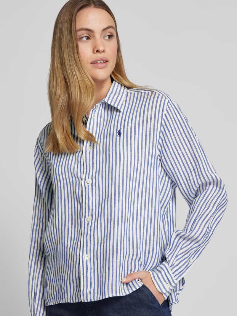 Polo Ralph Lauren Korte boxy fit linnen blouse met logostitching