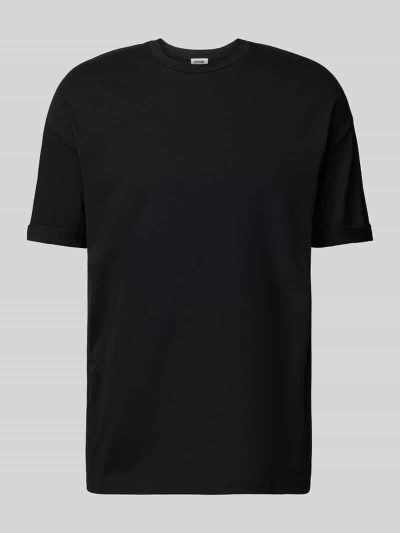 drykorn T-shirt met geribde ronde hals model 'THILO'