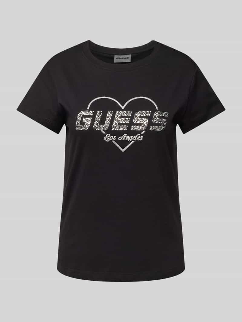 Guess Activewear T-shirt met strass-steentjes model 'NARCISO'