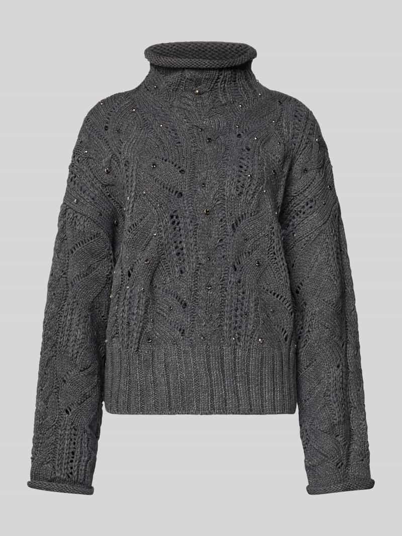 Liu Jo White Gebreide pullover met ajourpatroon